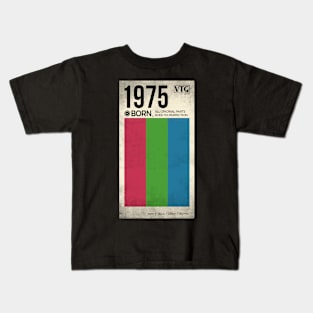 1975 born year video cassette Kids T-Shirt